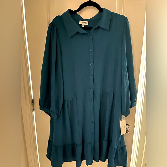Tehari Arthur S Levine Teal dress NWT - Picture 1 of 2